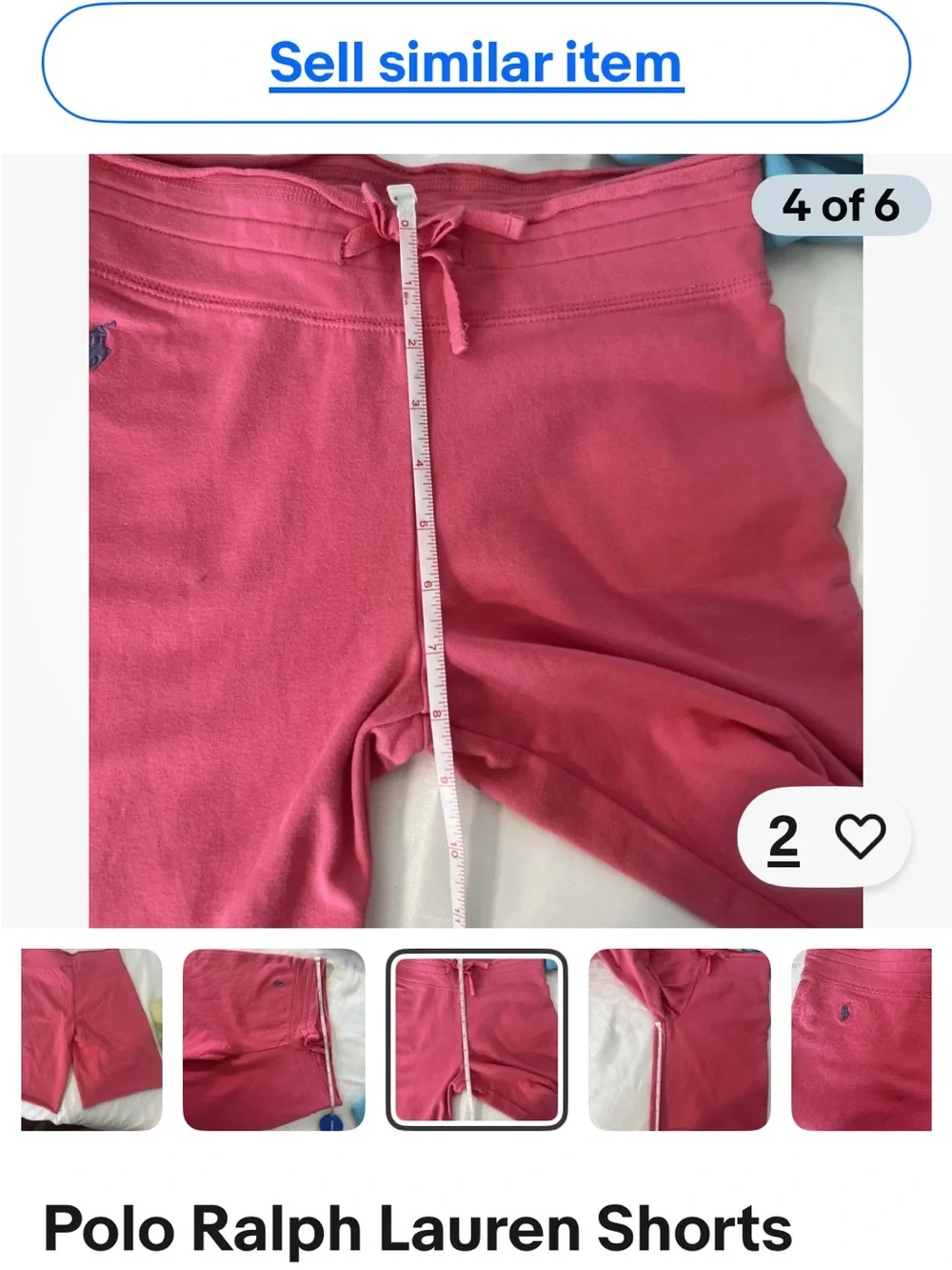 Ralph Lauren Coral Pink Polo Embroidered Shorts girls Medium Size 10-12.